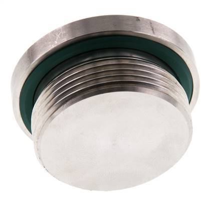 Plug M42 X 2 RVS FKM met binnenzeskant 250 bar (3512.5psi)