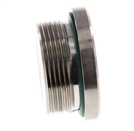 Plug M42 X 2 RVS FKM met binnenzeskant 250 bar (3512.5psi)