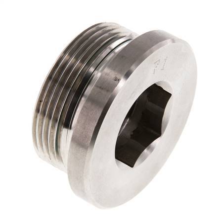 Plug M42 X 2 RVS FKM met binnenzeskant 250 bar (3512.5psi)