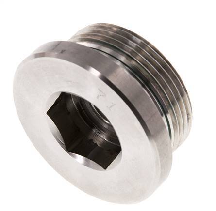Plug M42 X 2 RVS FKM met binnenzeskant 250 bar (3512.5psi)