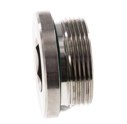 Plug M42 X 2 RVS FKM met binnenzeskant 250 bar (3512.5psi)