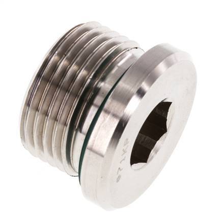 Plug M27 X 2 RVS FKM met binnenzeskant 400 bar (5620.0psi)