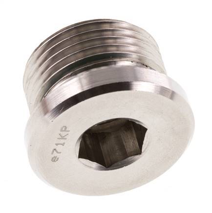 Plug M27 X 2 RVS FKM met binnenzeskant 400 bar (5620.0psi)