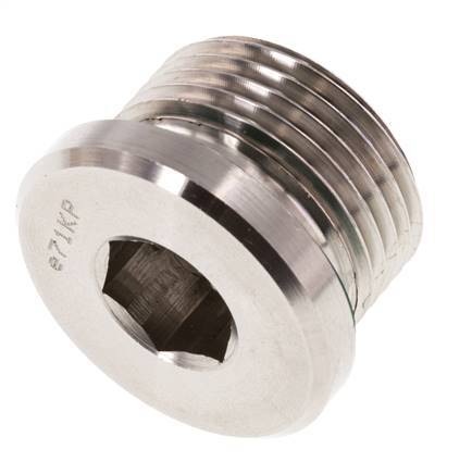 Plug M27 X 2 RVS FKM met binnenzeskant 400 bar (5620.0psi)