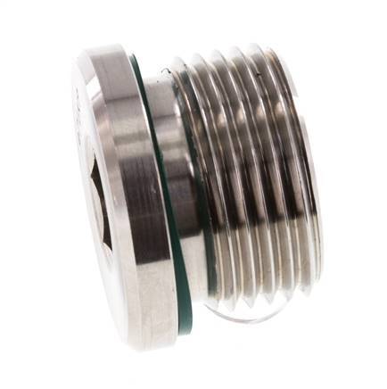 Plug M27 X 2 RVS FKM met binnenzeskant 400 bar (5620.0psi)