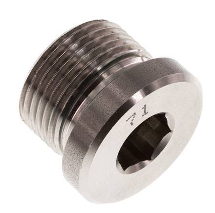 Plug M22 X 1.5 RVS FKM met binnenzeskant 400 bar (5620.0psi)
