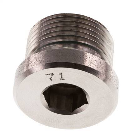 Plug M22 X 1.5 RVS FKM met binnenzeskant 400 bar (5620.0psi)