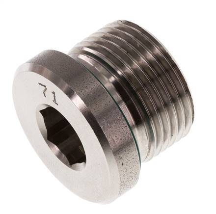 Plug M22 X 1.5 RVS FKM met binnenzeskant 400 bar (5620.0psi)