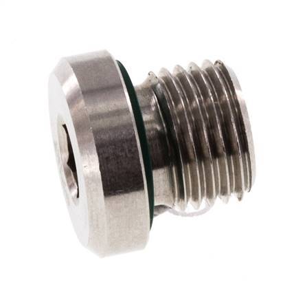 Plug M10 X 1 RVS FKM met binnenzeskant 400 bar (5620.0psi)
