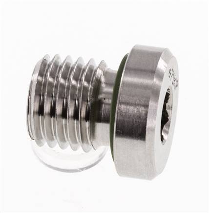 Plug M12 X 1.5 RVS FKM met binnenzeskant 400 bar (5620.0psi)