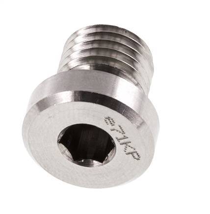 Plug M12 X 1.5 RVS FKM met binnenzeskant 400 bar (5620.0psi)