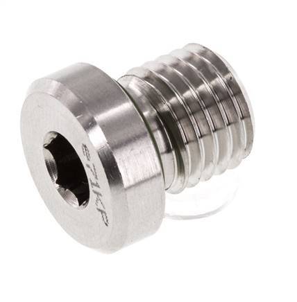 Plug M12 X 1.5 RVS FKM met binnenzeskant 400 bar (5620.0psi)