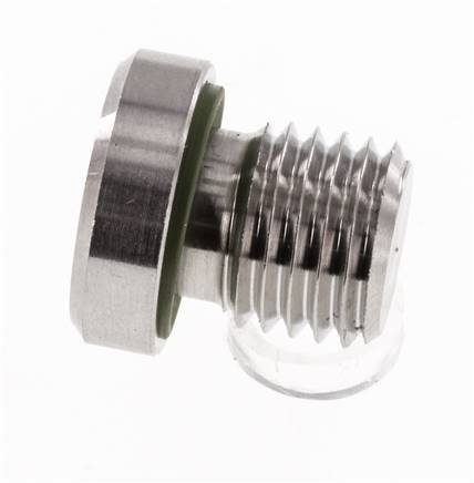 Plug M12 X 1.5 RVS FKM met binnenzeskant 400 bar (5620.0psi)