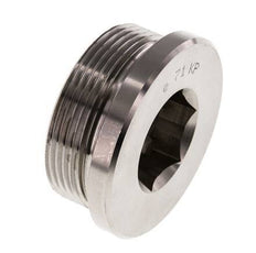Plug M48 X 2 RVS FKM met binnenzeskant 250 bar (3512.5psi)