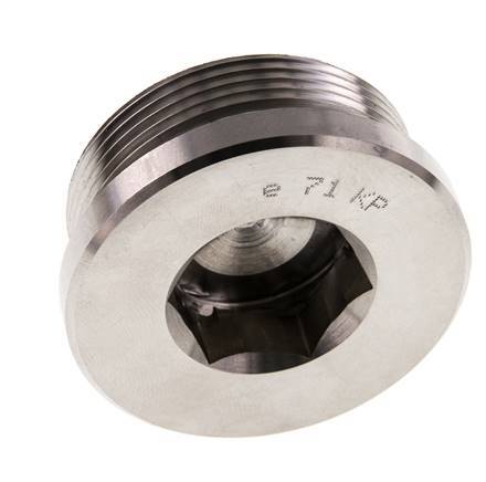 Plug M48 X 2 RVS FKM met binnenzeskant 250 bar (3512.5psi)