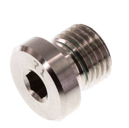 Plug M14 X 1.5 RVS FKM met binnenzeskant 400 bar (5620.0psi)