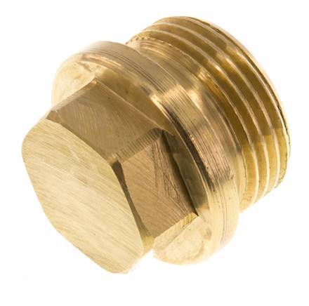 Plug G1'' Messing met kraag en buitenzeskant 16 bar (224.8psi)
