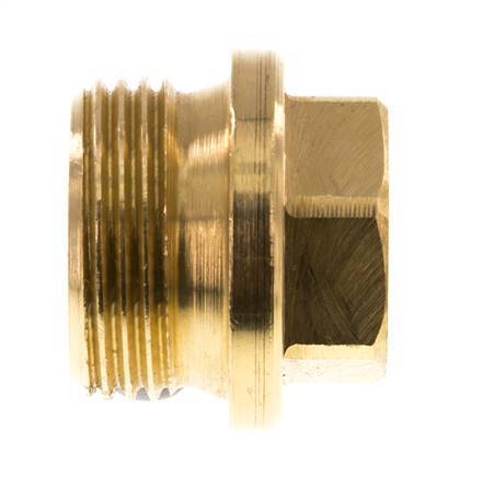 Plug G1'' Messing met kraag en buitenzeskant 16 bar (224.8psi)