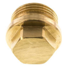 Plug G1'' Messing met kraag en buitenzeskant 16 bar (224.8psi)