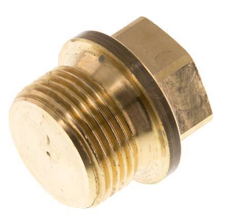 Plug G3/4'' Messing met kraag en buitenzeskant 16 bar (224.8psi)
