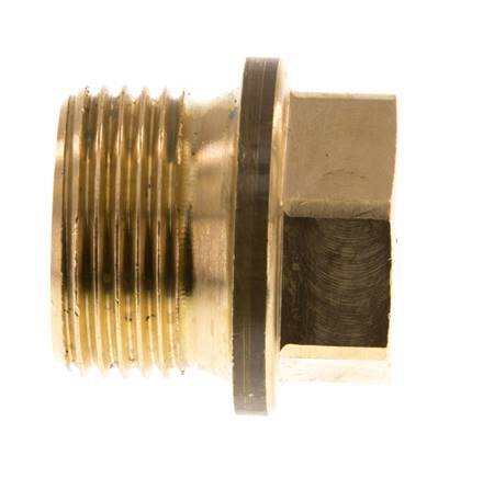 Plug G3/4'' Messing met kraag en buitenzeskant 16 bar (224.8psi)