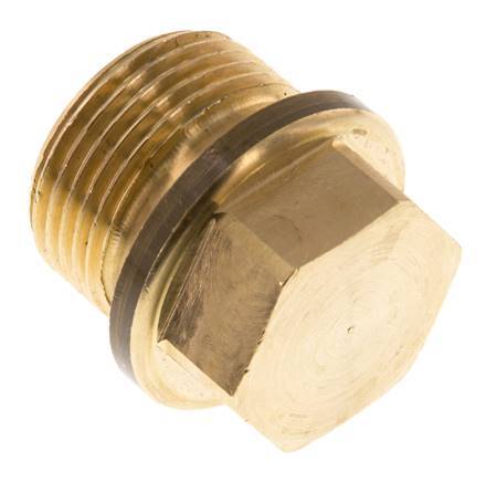 Plug G3/4'' Messing met kraag en buitenzeskant 16 bar (224.8psi)