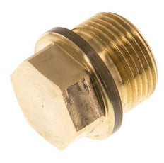 Plug G3/4'' Messing met kraag en buitenzeskant 16 bar (224.8psi)