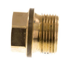 Plug G3/4'' Messing met kraag en buitenzeskant 16 bar (224.8psi)