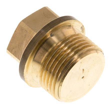 Plug G3/4'' Messing met kraag en buitenzeskant 16 bar (224.8psi)