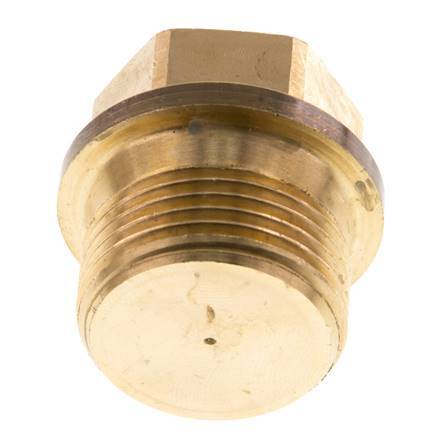 Plug G3/4'' Messing met kraag en buitenzeskant 16 bar (224.8psi)