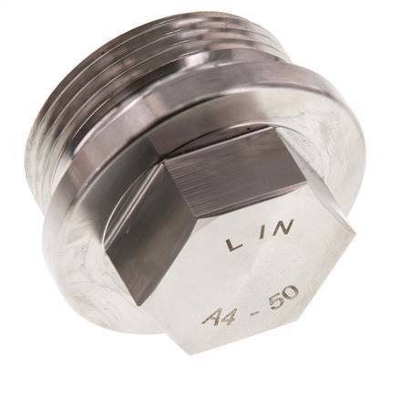 Plug G1 1/4'' Stainless steel with Collar and External Hex 40bar (562.0psi)