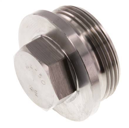 Plug G1 1/2'' RVS met kraag en buitenzeskant 40bar (562.0psi)