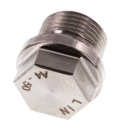 Plug G3/8'' Stainless steel with Collar and External Hex 40bar (562.0psi)