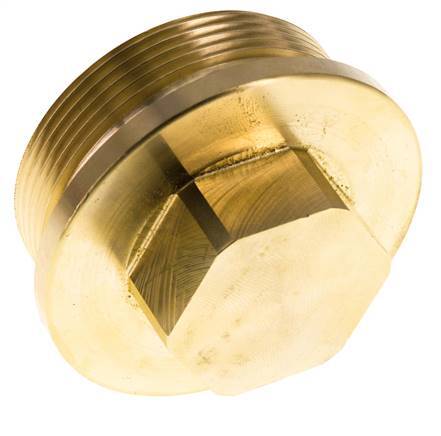 Plug G2'' Messing met kraag en buitenzeskant 16 bar (224.8psi)