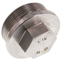 Plug G2'' RVS met kraag en buitenzeskant 40bar (562.0psi)