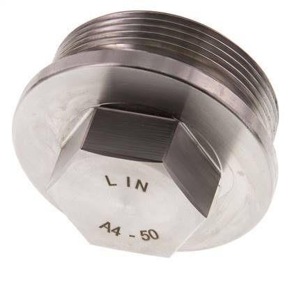 Plug G2'' RVS met kraag en buitenzeskant 40bar (562.0psi)