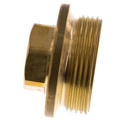Plug G1 1/2'' Brass with Collar and External Hex 16bar (224.8psi)