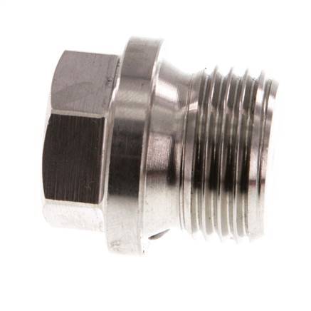 Plug G1/2'' RVS met kraag en buitenzeskant 40bar (562.0psi)