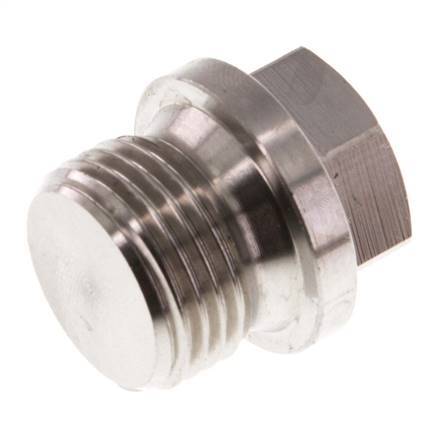 Plug G1/2'' RVS met kraag en buitenzeskant 40bar (562.0psi)