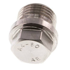 Plug G1/2'' RVS met kraag en buitenzeskant 40bar (562.0psi)