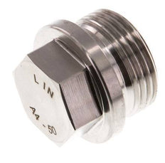 Plug G1'' RVS met kraag en buitenzeskant 40bar (562.0psi)