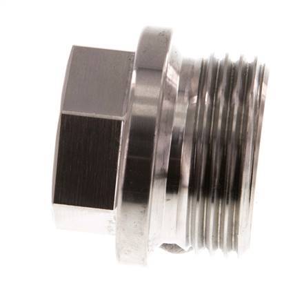 Plug G1'' Stainless steel with Collar and External Hex 40bar (562.0psi)