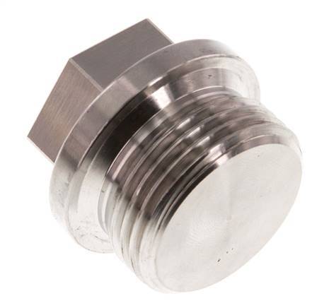 Plug G1'' RVS met kraag en buitenzeskant 40bar (562.0psi)