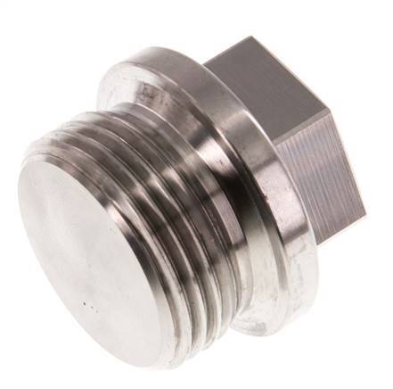 Plug G1'' RVS met kraag en buitenzeskant 40bar (562.0psi)