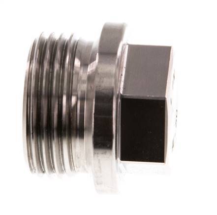 Plug G1'' RVS met kraag en buitenzeskant 40bar (562.0psi)