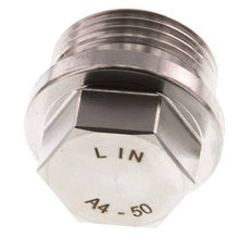 Plug G1'' RVS met kraag en buitenzeskant 40bar (562.0psi)