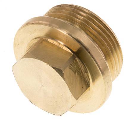 Plug G1 1/4'' messing met kraag en buitenzeskant 16 bar (224.8psi)