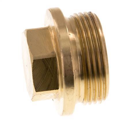 Plug G1 1/4'' messing met kraag en buitenzeskant 16 bar (224.8psi)