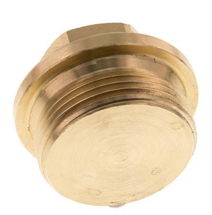 Plug G1 1/4'' messing met kraag en buitenzeskant 16 bar (224.8psi)