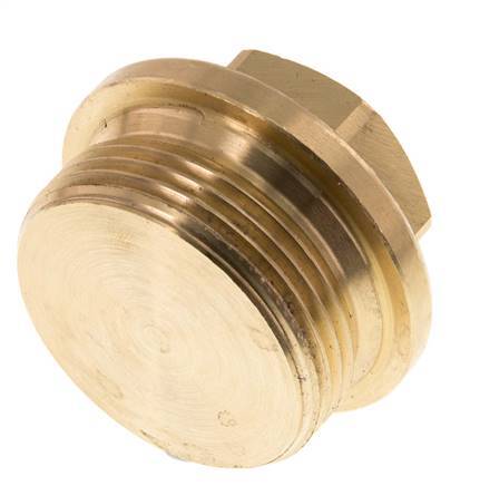 Plug G1 1/4'' messing met kraag en buitenzeskant 16 bar (224.8psi)